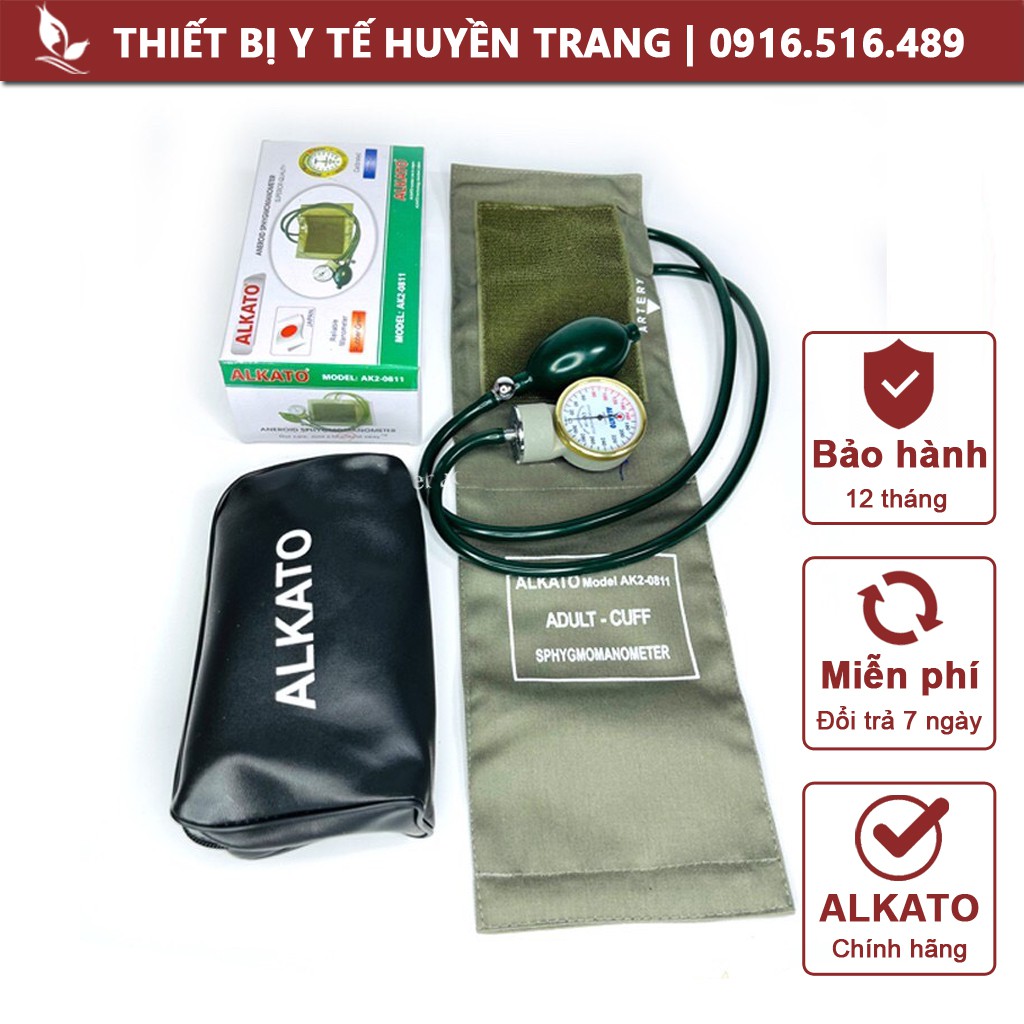 Máy Đo Huyết Áp Cơ Quấn Bắp Tay ALKATO Nhật Bản + Kèm Tai Nghe Đo Nhịp Tim Mạch Tại Nhà Thiết Bị Y Tế Huyền Trang