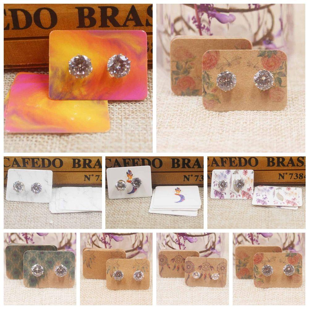 Set 100 Thẻ Giấy Gói Quà Họa Tiết Hoa DIY