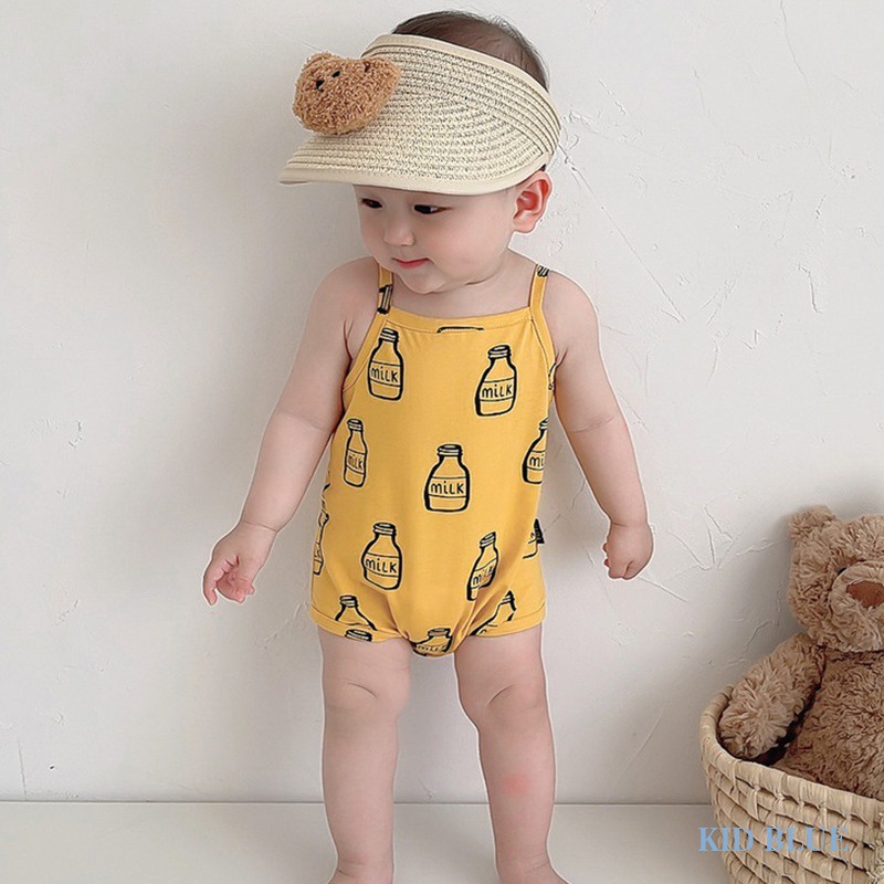 Bộ Áo Liền Quần Hai Dây Hoạt Hình Dễ Thương Cho Bé Gái