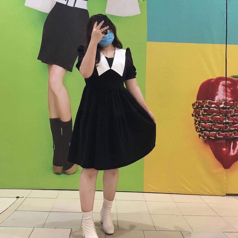 Váy vintage phối cổ bigsize | BigBuy360 - bigbuy360.vn