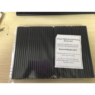 ống hút nhựa thẳng đen phi 8 , 1 gói ~ 250 ống