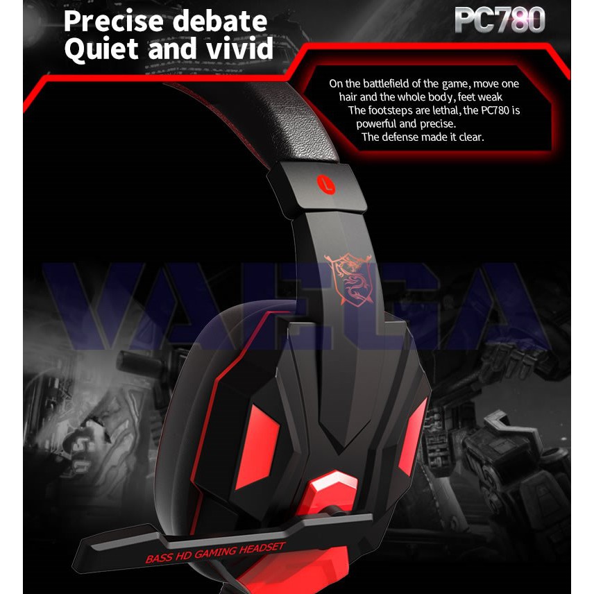 Tai nghe chuyên game thủ Plextone PC780 - đèn LED - Có Mic - Headphone gaming