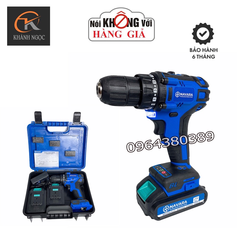 Máy khoan pin NAVARA 21v Động cơ không chổi than