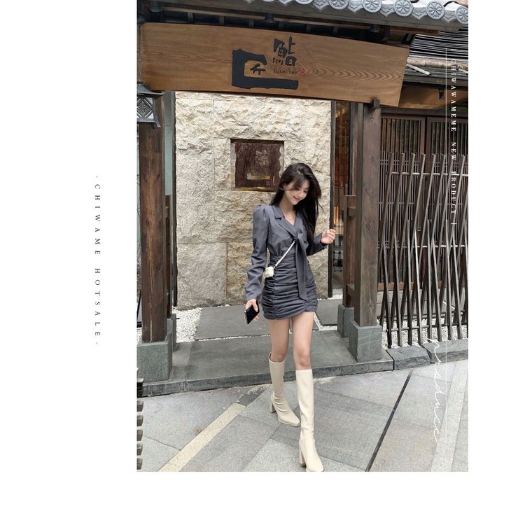 Đầm Dáng Ôm Thời Trang Mùa Thu 2022 Phong Cách Pháp Quyến Rũ Cho Nữ