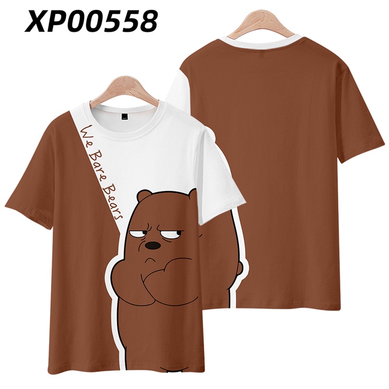 Áo Thun Tay Ngắn In Hình Gấu Hoạt Hình Dễ Thương