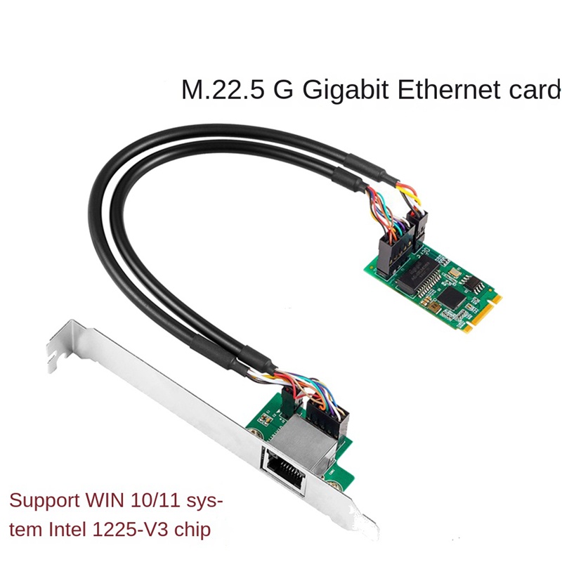 Card Mạng Gigabit 2.5G I225 Chip 2500Mbps M.2 B / M Key Sang PCIe 2.5Gb RJ45 LAN Thẻ