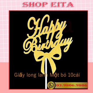 1 Que cắm khung chữ happybirthday loại 3 trang trí bánh kem, trang trí bánh sinh nhật