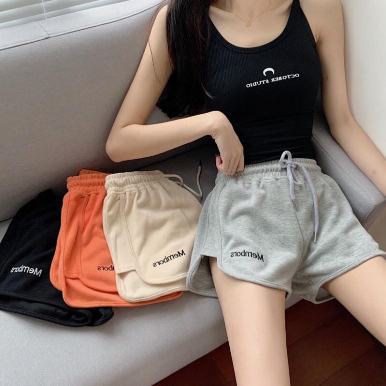 [ Hàng Đẹp Bán Shop ] Quần Short MEMBORS Nữ , Quần short nữ cạp chun  dây rút - đủ 4 màu - chất thun thoáng mát