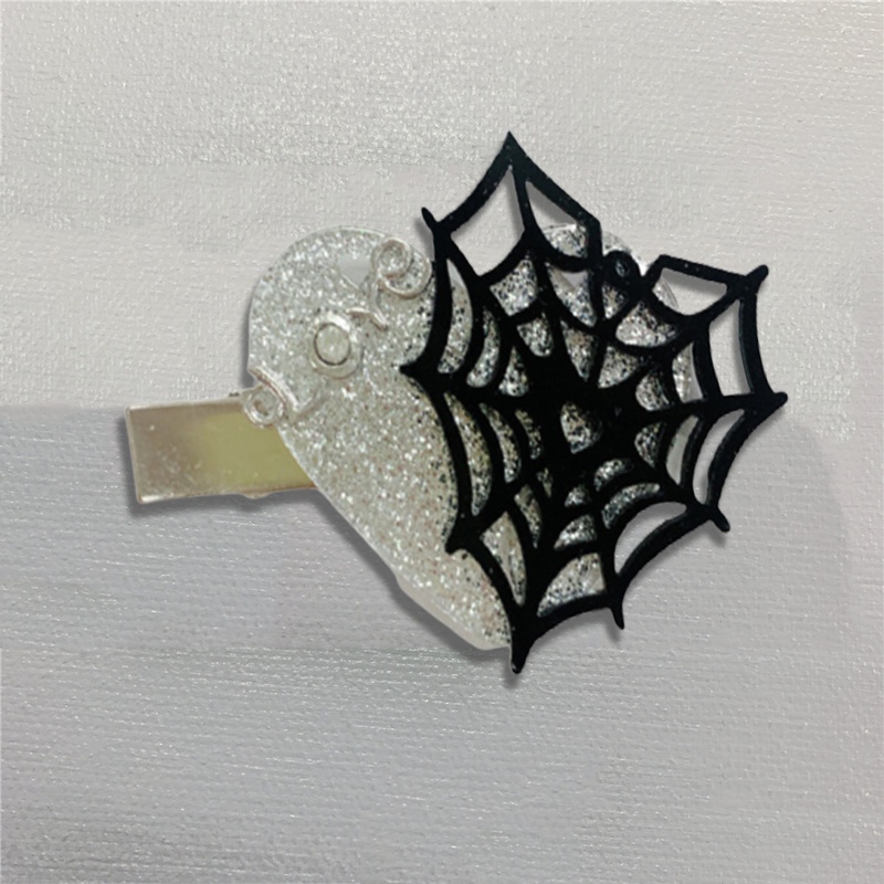 Kẹp Tóc Mạng Nhện Hình Trái Tim Halloween