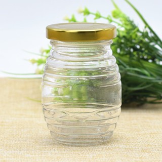 HŨ THỦY TINH CON ONG 200ML NẮP THIẾC ĐEN