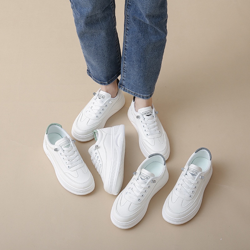 Giày Sneaker Đế Dày Quai Co Giãn Màu Trắng Phong Cách Hàn Quốc Thời Trang Mùa Hè 2022 G905 CHZK094