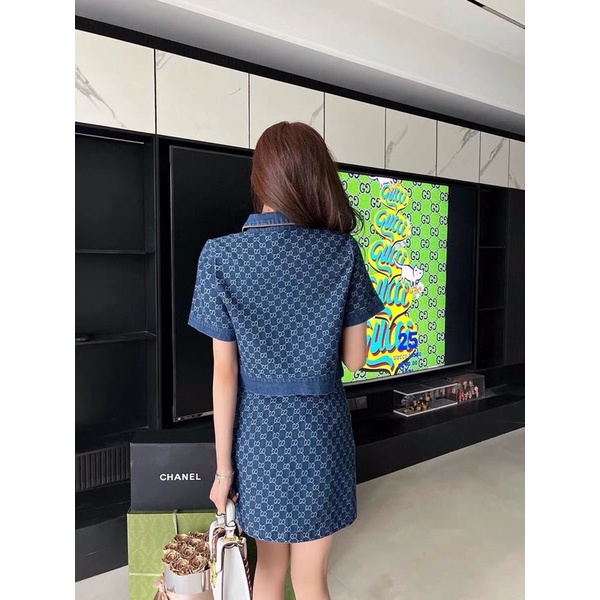 Set áo demin hoạ tiết