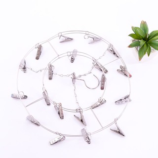 Móc Tròn Phơi Quần Áo Inox 20 Kẹp