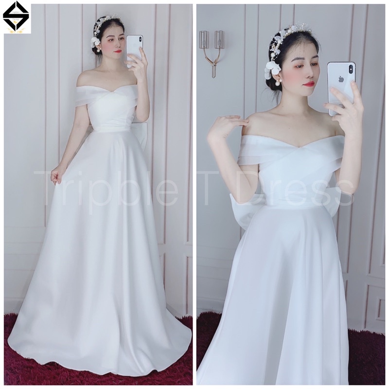 Đầm maxi bẹt vai mặc cưới được 2 kiểu TRIPBLE T DRESS - size S/M/L - MS170Y