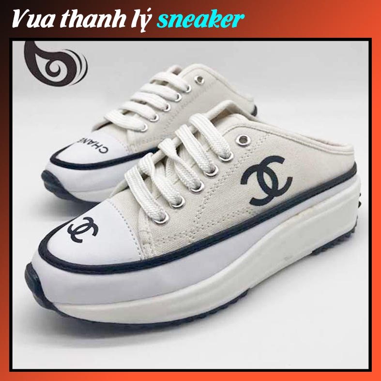 Sục nữ CHANNEL đế độn, Giày đạp gót Channel độn đế tăng chiều cao nữ - HÀNG THANH LÝ