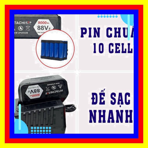 [Chính Hãng] Máy vặn ốc bulong Hitachi 88V - 2 TRONG 1 - 2 Pin - TẶNG 6 KHẨU DÀI + ĐẦU KHOAN SẮT . #