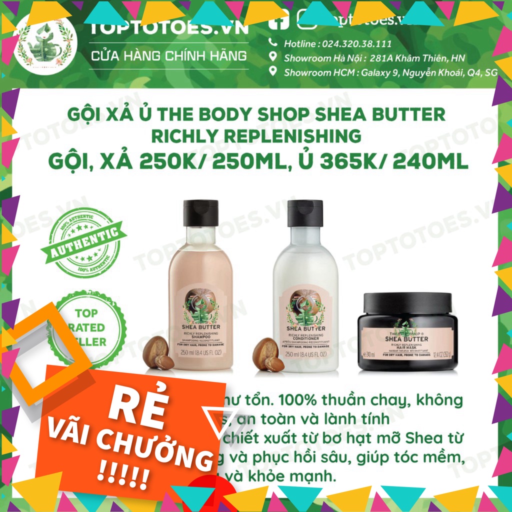 SỐC THẬT SỰ Gội xả ủ The Body Shop Strawberry/ Shea Butter/ Green Tea cho tóc mềm thơm, chắc khỏe SỐC THẬT SỰ