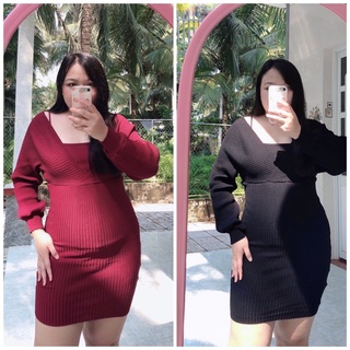 Đầm len tay bồng _Chan bigsize 60-80kg