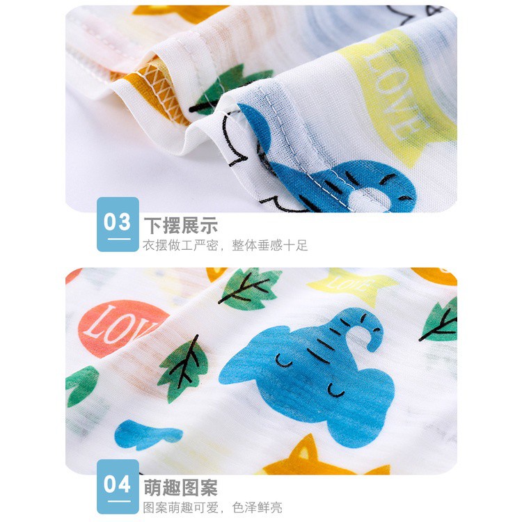Bộ đồ ngủ tay ngắn nhanh khô thời trang Hàn Quốc cho bé