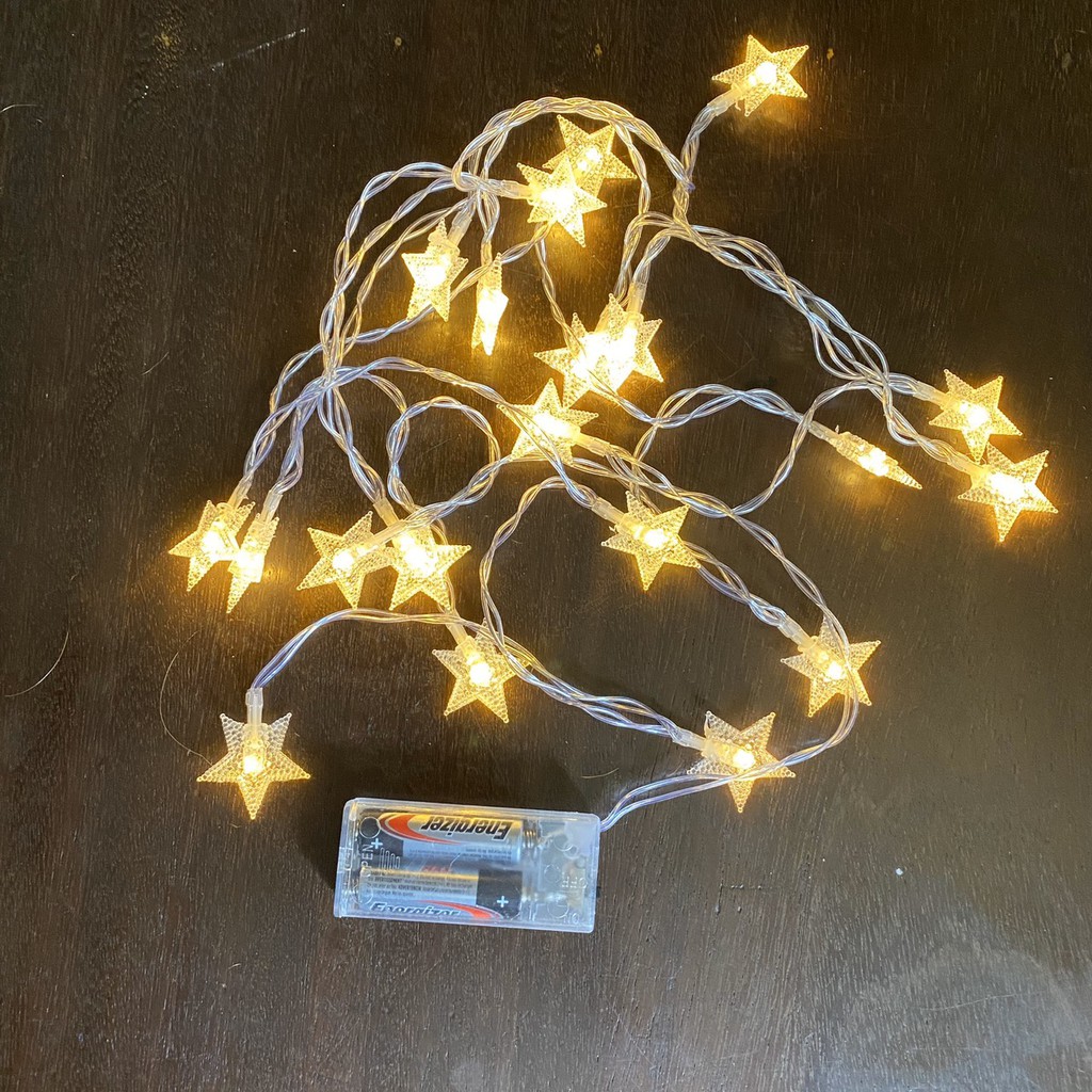 Dây Đèn Led Trang Trí Ngôi Sao Màu Vàng Nắng, Đèn Decor Noel, Tết, Nhà Cửa, Quán Cafe