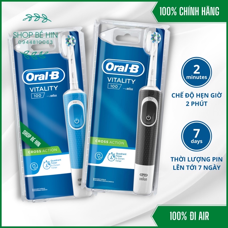 Bàn chải điện ORAL B VITALITY 100 CROSS ACTION, Hàng Đức chính hãng