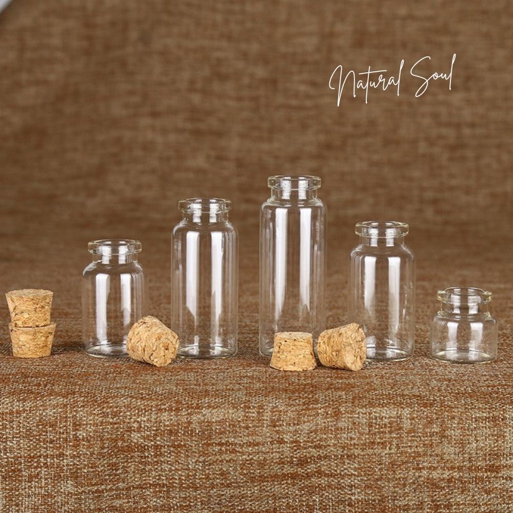 {Giá Rẻ Nhất} Lọ Thuỷ Tinh Mini Nắp Gỗ Bần DIY - Siêu Dễ Thương - Natural Soul