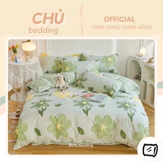 Set chăn ga poly cotton: hoa nhí màu