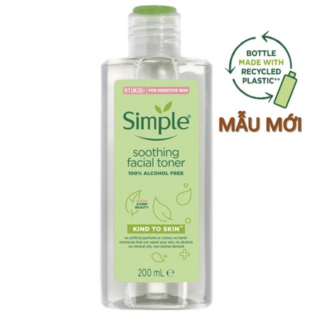 Nước Hoa Hồng Soothing Facial Toner Simple cân bằng ẩm cho da 200ml | BigBuy360 - bigbuy360.vn