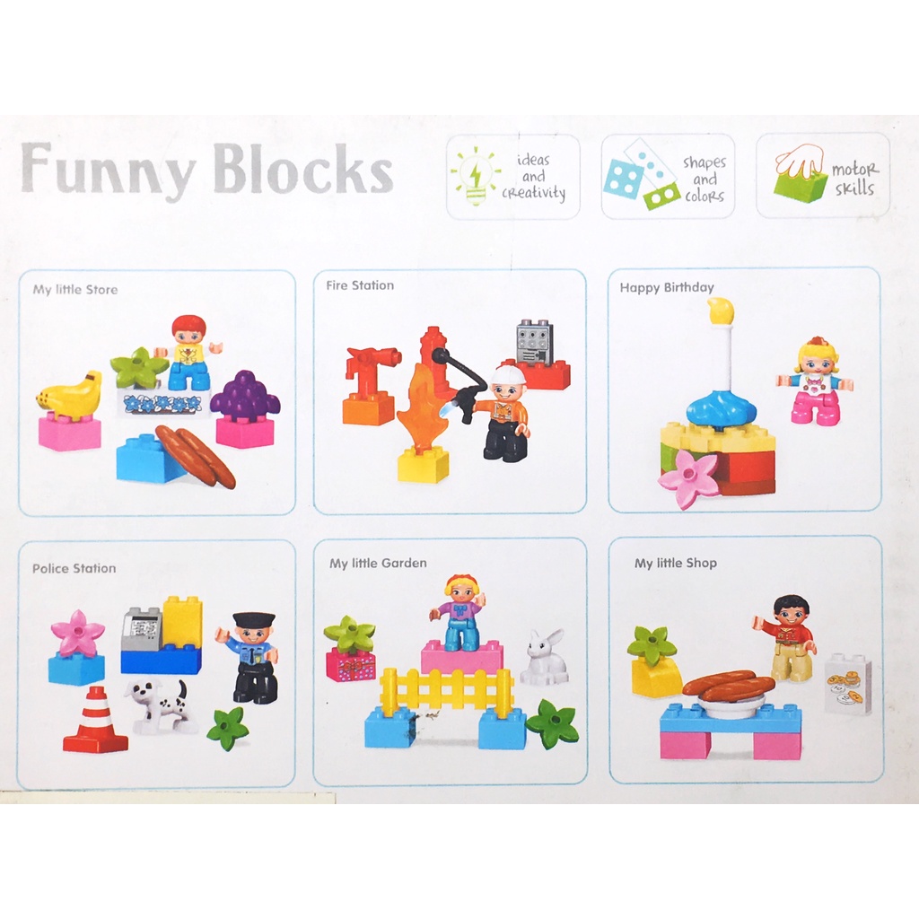 Bộ lắp ráp  cho bé - Funny Blocks miếng lớn - size Duplo