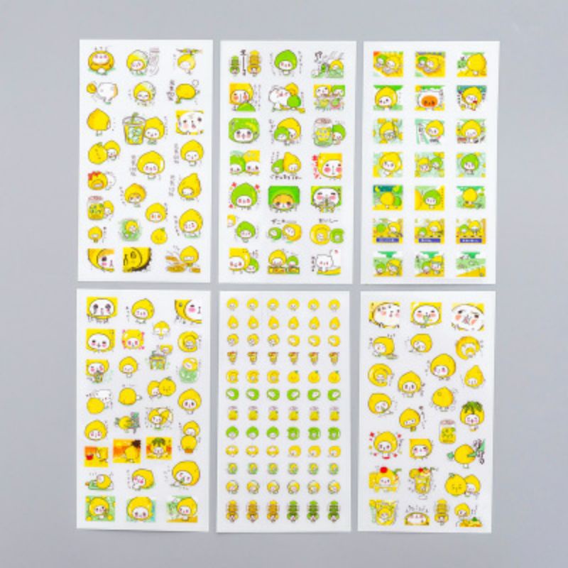 SET 6 TẤM STICKER TRANG TRÍ SỔ,DECOR BÀN HỌC SIÊU XINH |CHEESE CUTE