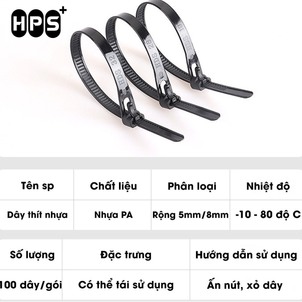 Dây thít nhựa, dây rút nhựa buộc chặt hàng hóa, cố định dây điện, niêm phong hàng hóa