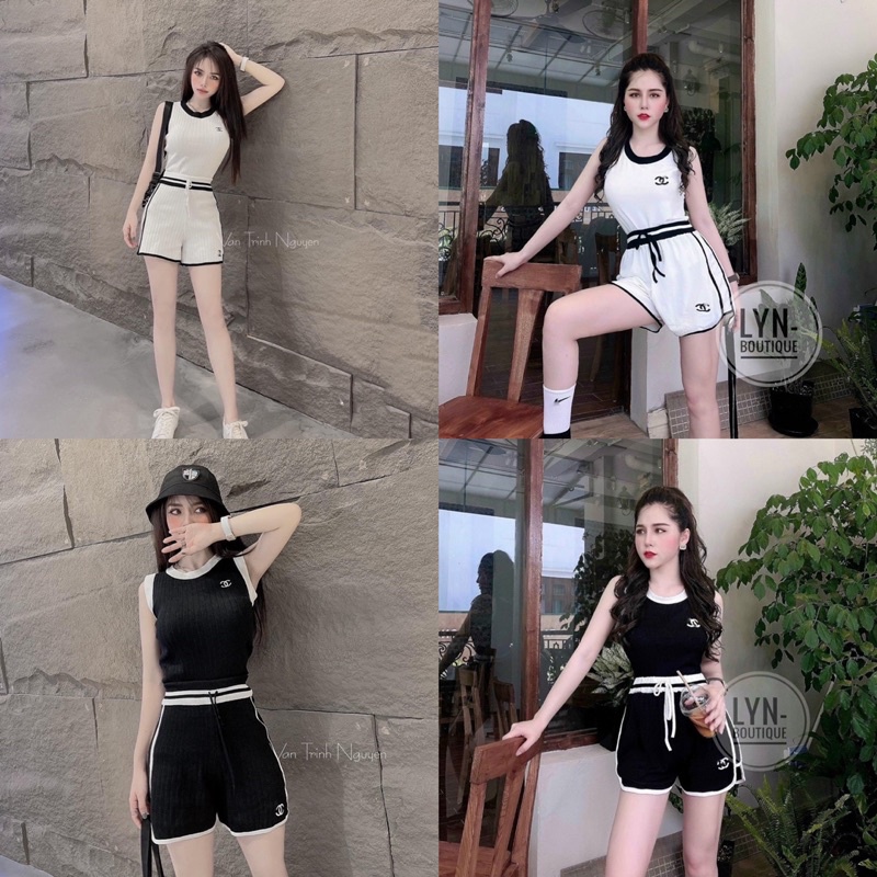 Bộ sát nách dáng thể thao mặc nhà đi tập siêu hot free ship