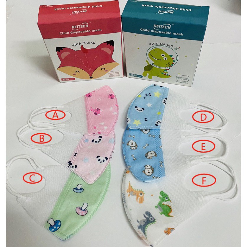 Hộp 20 Chiếc Khẩu Trang Nhiều Họa Tiết Cho Bé Thiết Kế Đơn Giản Dễ Sử Dụng Cho Bé Yêu Cảm Giác Thoải Mái Nhất (KT03)