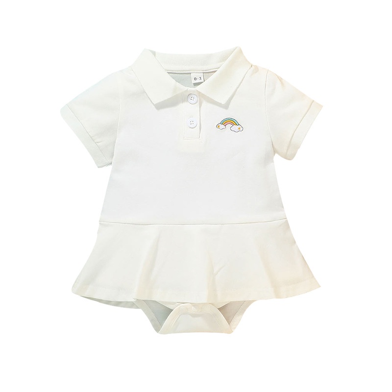 Body bé gái đồ sơ sinh từ 0 đến 12 tháng Cotton Màu Trắng Dành bodysuit liền thân mùa hè tay tay ngắn áo cho bé trẻ em
