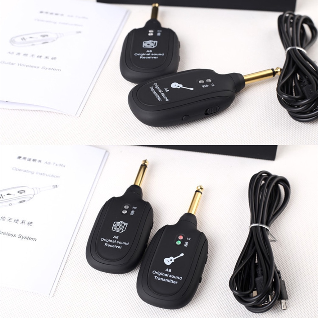 Hệ Thống Truyền Nhận Tín Hiệu Đàn Guitar A8 UHF Không Dây Tích Hợp Pin Sạc USB