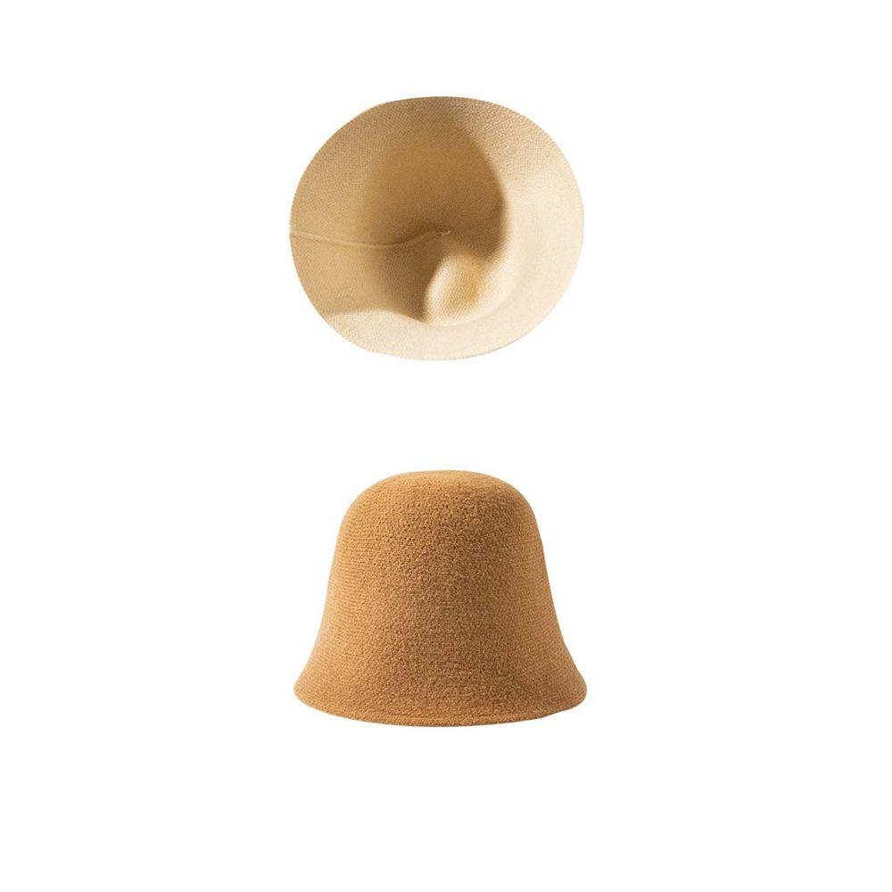 Mũ Bucket Len Màu Ngà Thời Trang Thu Đông Cho Nữ