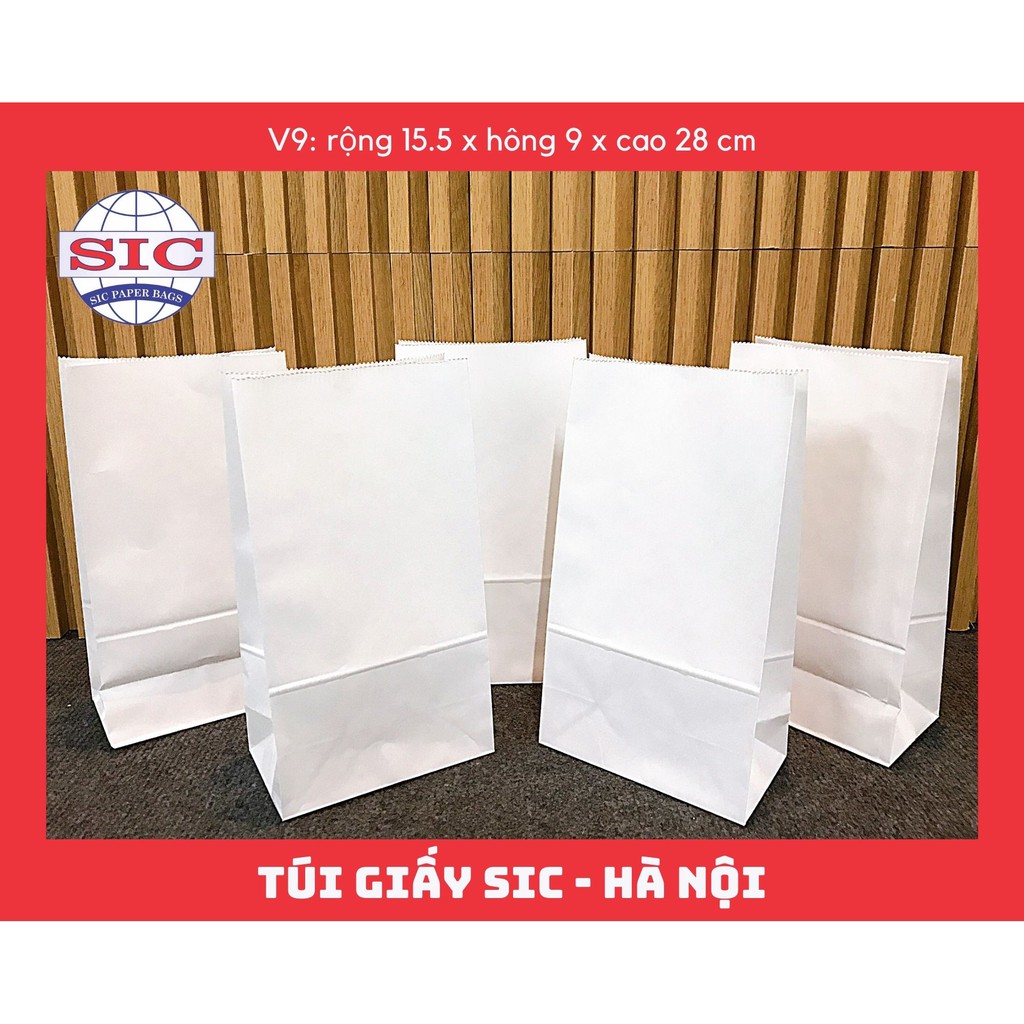 [SET 10 CHIẾC] TÚI GIẤY KRAFT V9: 15.5x9x28 KHÔNG QUAI ( ẢNH THẬT)
