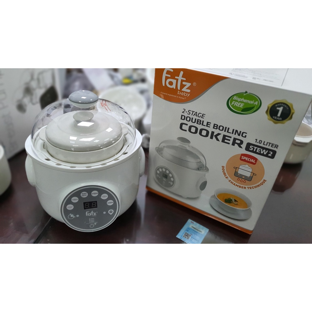 Nồi hầm cách thuỷ thông minh 2 tầng Fatzbaby STEW 2 FB9110ZT 1 lít