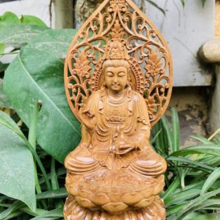 Tượng phật bà quan âm gỗ bách