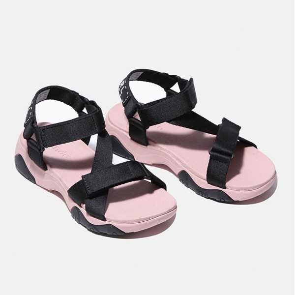 Sandal Shondo Girly đế hồng quai đen GIM7010