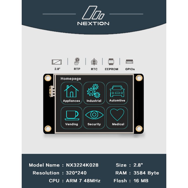 Màn hình NEXTION NX3224K028  hmi LCD 2.8 Inch