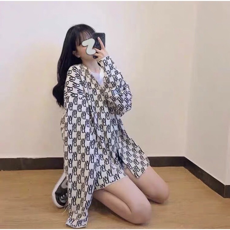 Áo Cardigan Nữ Dài Tay Vạt Thụng In Chữ 3D Siêu Lạ Ulzzang AK01