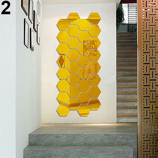 Miếng Dán Tường Trang Trí 3d Bằng Acrylic Tráng Gương Tháo Được Diy