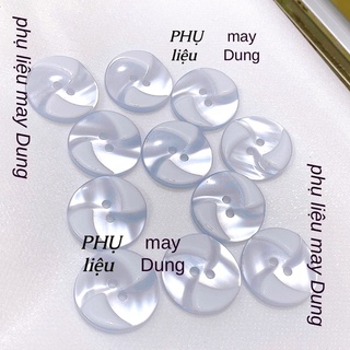 Nút 2 lỗ trắng các cỡ 16,18,20,24mm