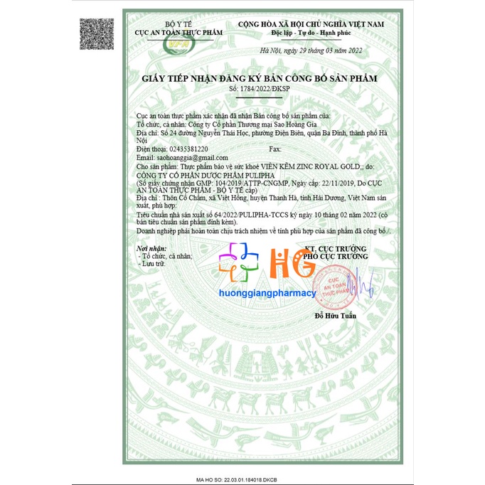 Kẽm Zinc royal gold kẽm cho bé zin c lysine ăn ngon thymomodulin tăng đề kháng cho bé Hộp 20 ống