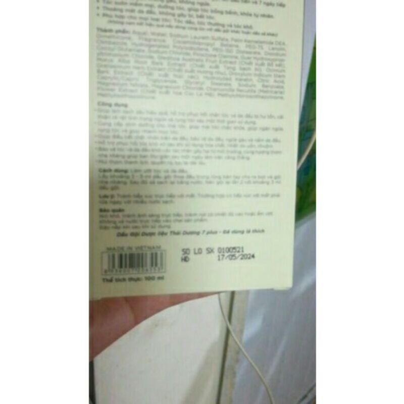 Dầu gội thái dương 7plus suôn mượt chống rụng tóc-có phản của khách đã mua