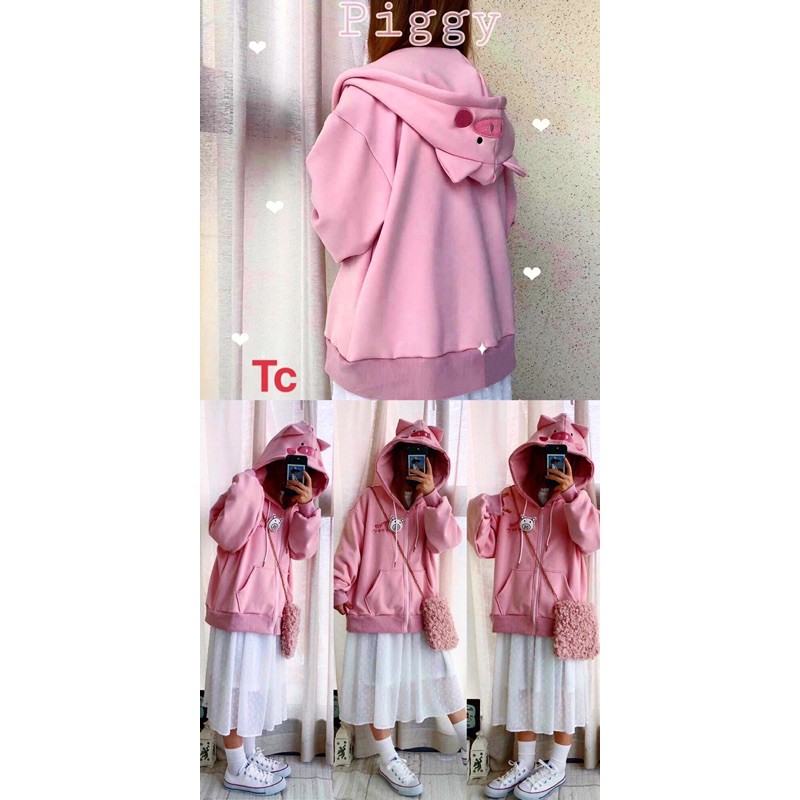 ÁO hoodie thêu hình heo cute chất nỉ tàu | BigBuy360 - bigbuy360.vn