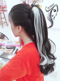 Ngoạm Tóc giả line trắng