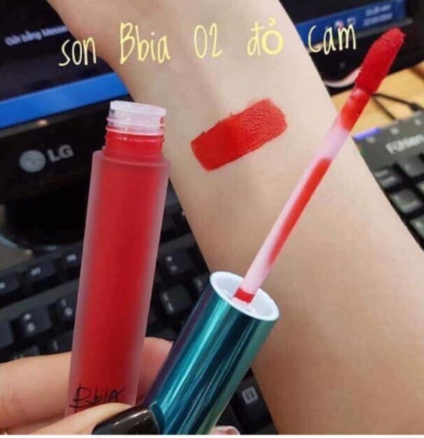  Son Kem Lì Bbia Last Velvet Lip Tint màu 02- Đỏ Cam ( chính hãng)