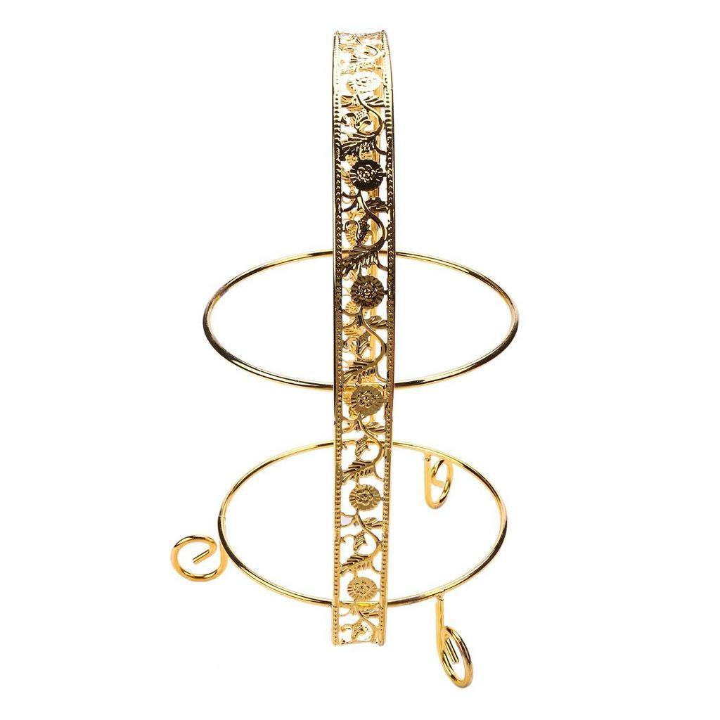 Metal Cake Stand Double-Layer Arch-Shaped Golden Fruit Dessert Rack Wedding Birthday Party Decoration Cupcake Stand Gold